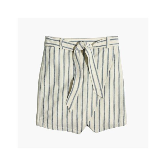 Madewell Women's Size 8 Ikate Stripe Pinstripe Linen Blend Portside Skirt - Picture 1 of 8